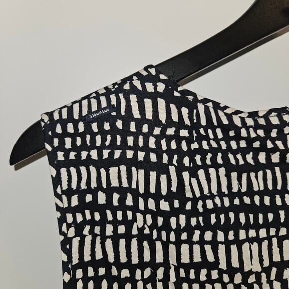 Max Mara A-Line Printed Midi Length Dress Black - Picture 4 of 8